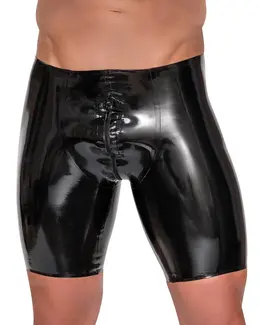 LateX Muške Crne Lateks Pantalone sa Rajsferšlusom Celom Dužinom, Veličina L