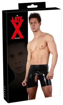 LateX Muške Crne Lateks Pantalone XL sa Anatomskim Prednjim Otvorom