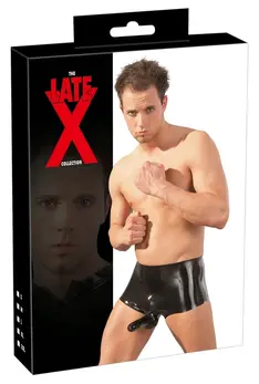 LateX Muške crne latex pantalone S/M anatomski kroj 0.4mm