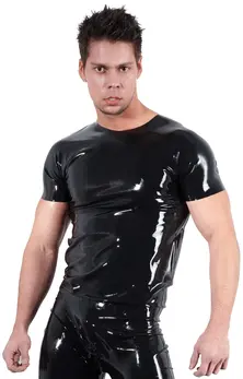 LateX Latex klasična uniseks majica crna M - dizajn sa kratkim rukavom