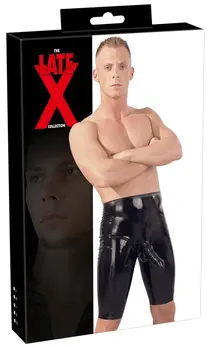 LateX Muške biciklističke kratke pantalone L sa anatomskim rukavom, crna, 0.4mm
