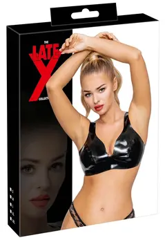 LateX Bustier S Crni Prirodni Lateks Podesivo Zatvaranje