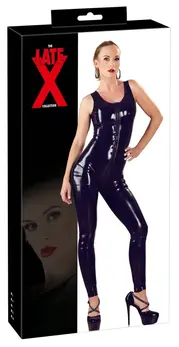 LateX Crni Lateks Kombinezon S - Fleksibilni Kombinezon Bez Rukava sa 3-Smernim Rajsfelšom