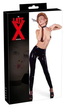 LateX lateks helanke otvorenog dizajna 2XL crne - ravno potopljena završna obrada