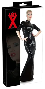 LateX Duga Crna Lateks Haljina Reverzibilna Celog Tela 2XL