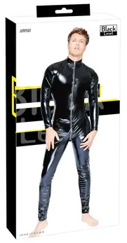 Black Level Vinyl Jumpsuit M Shiny 4-Way Stretch Full Body Suit