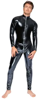 Black Level Vinyl Jumpsuit M Shiny 4-Way Stretch Full Body Suit