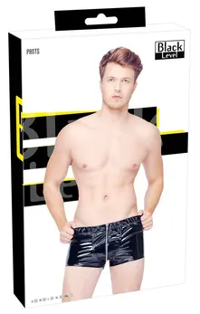 Black Level Vinilne pantalone RV 2XL - Sjajno crne, prednji rajsferšlus, rastegljive