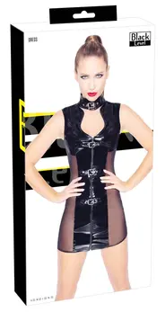 Black Level Vinyl Dress Model M with Buckle and Net Panels, Black