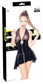 Black Level Vinilna Powernet haljina M - Sjajna crna prošireni model