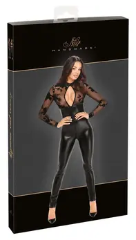 Noir Handmade Kombinezon Flock Print M Powerwetlook & Somotni Til Crni