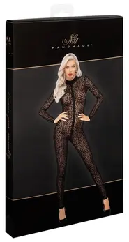 Noir Handmade Overall Leopard Mesh Powernet, Size M, Long Sleeve