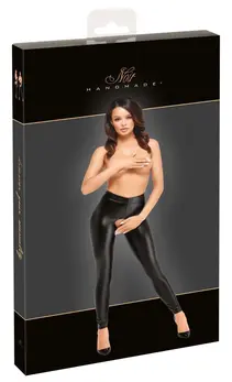Noir Handmade Powerwetlook Open Crotch Leggings XL Black