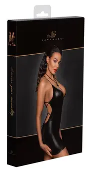 Noir Handmade Powerwetlook Mini Dress L with Back Lacing