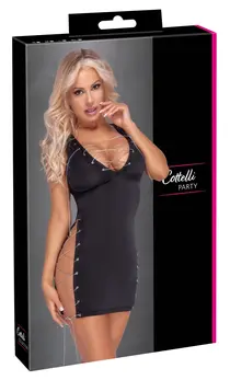 Cottelli Collection Dress XL Semi-Transparent Adjustable Lacing Black
