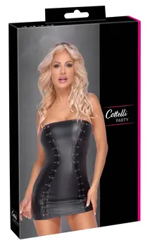 Cottelli Collection tube haljina L crna mat sa ružičasto zlatnim detaljem
