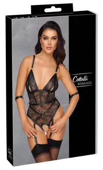 Cottelli Bondage Body Harness XL Čipka - Podesivi cvetni sistem