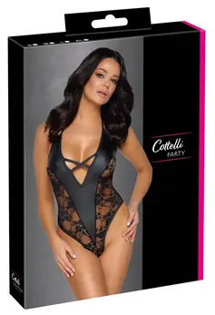 Cottelli Lingerie S Bodibela sa Čipkanim Stranama Mat Finiš Crna