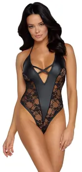 Cottelli Lingerie S Bodibela sa Čipkanim Stranama Mat Finiš Crna