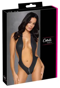 Cottelli PARTY Body M/L - Crni Mat Izgled, Otvorena Leđa, Kragna kao Akcenat