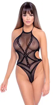 NO:XQSE Mesh Bodysuit Black S-L - Seamless Harness Design