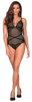 Obsessive Bodysuit L/XL Elegant Lace Design Adjustable Straps