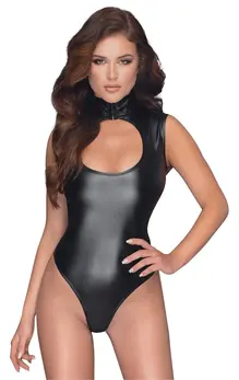 Cottelli PARTY Body Model L Matte Look with Front Cut-Out, Black