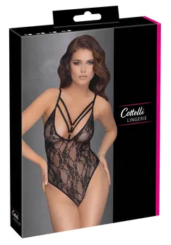 Cottelli Collection Body Rings S - Black Lace Adjustable Bodysuit