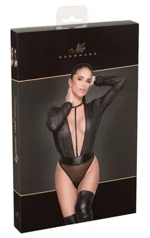 Cottelli Collection Long Sleeve Transparent Body XL, Chiffon & Net