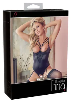 Cottelli Collection Body Rhinestone 75B/S - Elegant Bodysuit with Removable Straps
