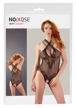 Cottelli Collection Seamless Body S-L Black Lace Net One-Piece