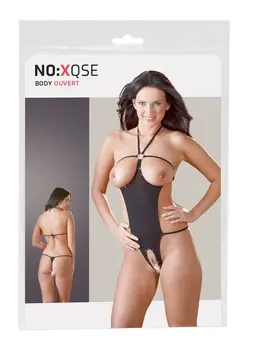Seksi Otvoreni Body S-L Crni sa Rhinestone Naramenicama by Cottelli Collection
