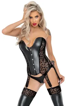 Noir Handmade Leo Velvet Cami Corset M - Powerwetlook & Sheer Accents