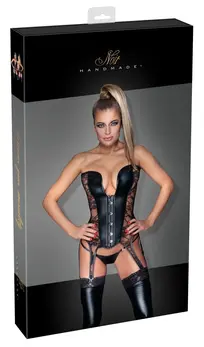 Cottelli Collection Bask Lace S Power Wet Look sa Čipkanim Panelima