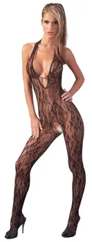 Cottelli Collection Catsuit Halterneck Pearls Black S/M