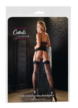 Cottelli Collection Black Stockings with Decorative Seam 15 Denier