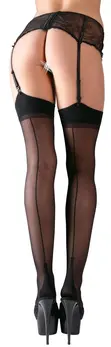 Cottelli Collection Black Stockings with Decorative Seam 15 Denier