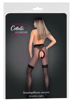 Cottelli LEGWARE Hulahopke Model 4136360 sa Mrežastim Overknee, Crna, 30 DEN
