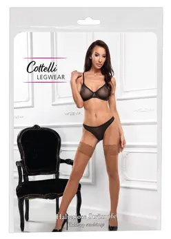 Cottelli Legware Držačice Koža 20 DEN Čipkani Gornji Deo S/M