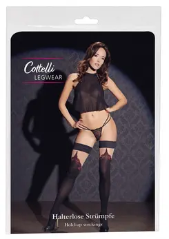 Cottelli Collection Hold-up Stockings Thigh-high 70DEN Black Seam