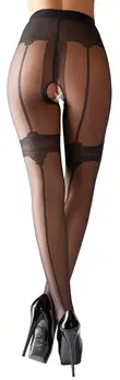 Cottelli LEGWEAR otvorene hulahopke sa podvezicama, Crna, Veličina 4