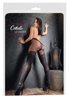 Cottelli LEGWEAR crne otvorene hulahopke preko kolena 40/20 denier