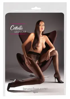 Cottelli LEGWEAR prozirne crne hulahopke 20 den otvorenog dizajna veličina 4