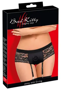 Bad Kitty Susp-Panty S - Elegantne strap-on gaćice sa podesivim podvezicama
