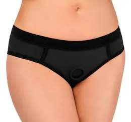 Bad Kitty Strap-On gaćice 2XL crne mikrovlakna sa podesivim prstenom