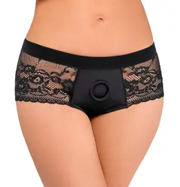 Bad Kitty Panty M - Lace Strap-On Harness Panties, Black, Size M