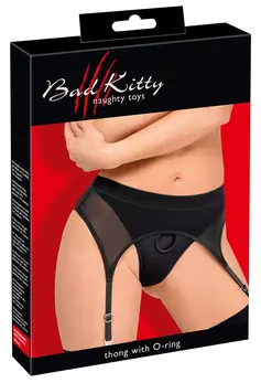 Bad Kitty 2XL Strap-On tanga sa podesivim pojasom sa podvezicama