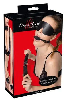 Bad Kitty 7-Piece Bondage Set Leather Look with Gold Details & Accessories