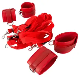 Bad Kitty podesivi set traka za krevet za bondage sa mekim lisicama 180cm