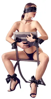Bad Kitty Satin Ribbon Set 5 pcs Black Elegant Restraint System